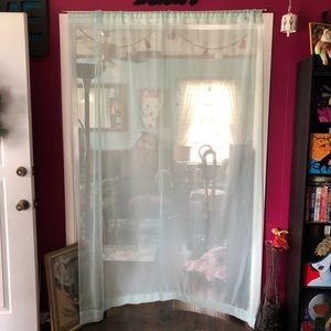 1 Aquamarine Sheer Curtain Panel